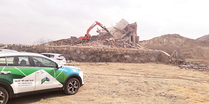 إزالة تعديات على مساحة 70 ألف متر مربع جنوب مكة 