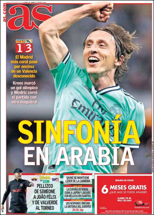  غلاف صحيفة «آس» الإسبانية