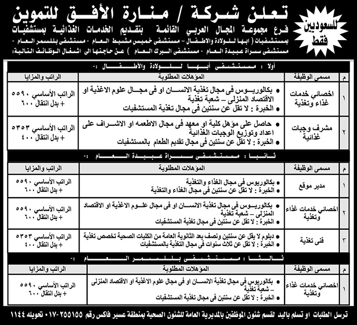 وظائف شاغرة للسعوديين 