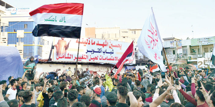  مسيرة للمتظاهرين في مدينة الناصرية لتأكيد استمرار الثورة العراقية