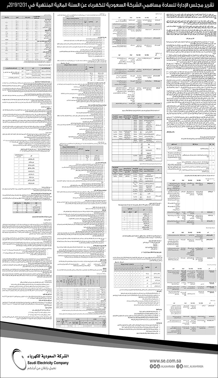 ميزانية الشركة السعودية للكهرباء 