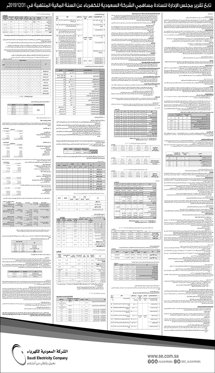 ميزانية الشركة السعودية للكهرباء 
