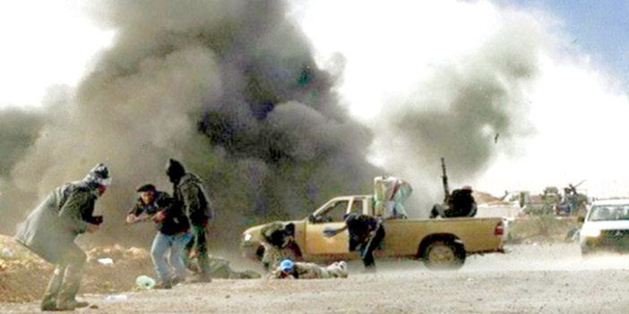  جانب من المواجهات بين الجيش الليبي وميلشيات الوفاق بالقرب من سرت