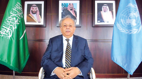  السفير المعلمي خلال مشاركته في الاحتفال الافتراضي