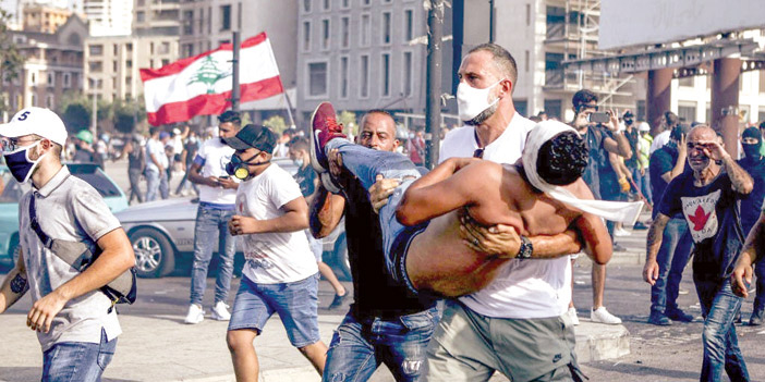  جانب من الاحتجاجات التي شهدتها العاصمة اللبنانية بيروت