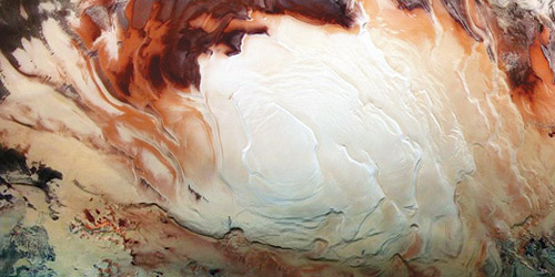  اكتشفت المياه السائلة تحت الغطاء القطبي الجنوبي للمريخ