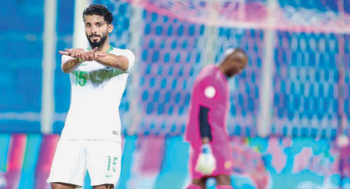  صالح الشهري في مباراة السعودية وجامايكا