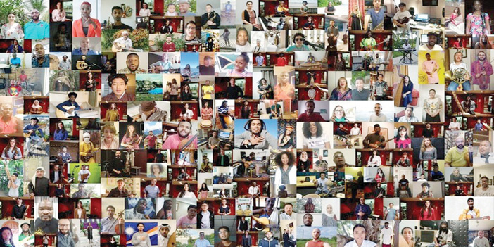 أوركسترا الأرض تؤدي أغنية واحدة 