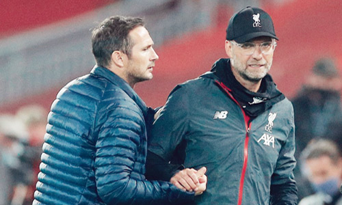  يورغن كلوب مع لامبارد مدرب تشيلسي