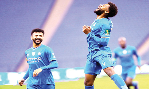  سامي النجعي فرحا بهدف تأكيد فوز النصر