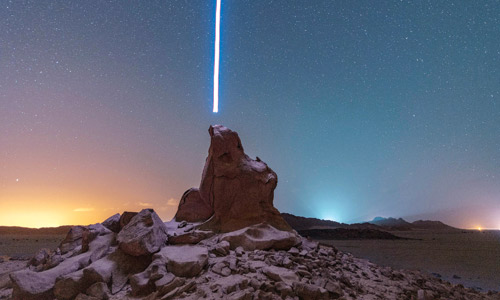 جبال السليع بالوجه تضيء رسمًا بطائرة الدرون 