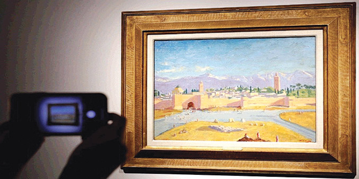  رسم تشرشل لوحة «برج مسجد الكتبية» عام 1943 أثناء حلوله بمراكش