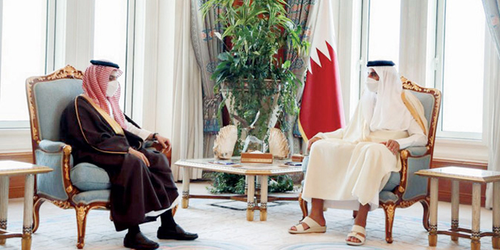 أمير دولة قطر خلال استقباله وزير الخارجية