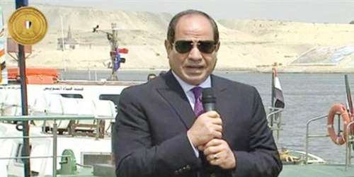  الرئيس المصري متحدثا خلال المؤتمر الصحفي