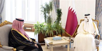 نائب أمير قطر تناول مع سمو سفير خادم الحرمين تعزيز العلاقات 