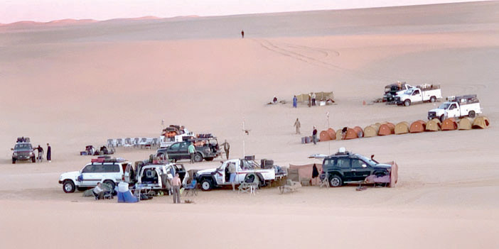 محطة توقف أعضاء الرحلة للمبيت بالصحراء