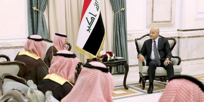  الرئيس العراقي خلال استقباله د. القصب