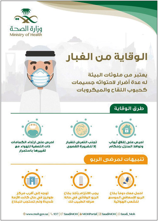 «صحة الرياض» لمرضى الربو: احذروا موجات الغبار 