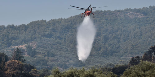 1450 عنصر إطفاء يكافحون حرائق الغابات في اليونان 