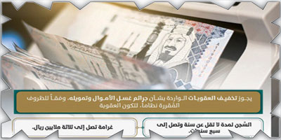 التبليغ المسبق يخفف عقوبات جرائم غسل الأموال 