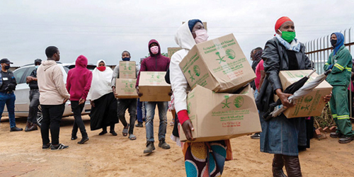تدشين الدفعة الثانية من المساعدات الغذائية لدعم جنوب أفريقيا لمواجهة كورونا 