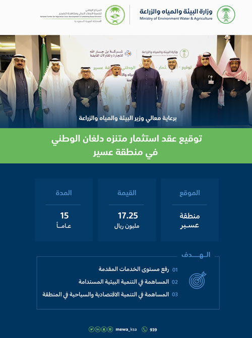 وزير «البيئة» يشهد توقيع عقد استثمار متنزه دلغان الوطني في عسير 