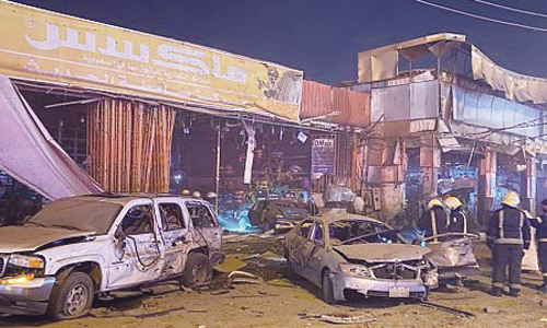  آثار المقذوف الحوثي على جازان