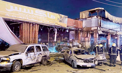 جراء سقوط مقذوف حوثي معاد على الأعيان المدنية بصامطة 