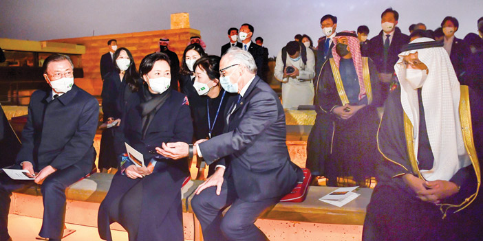  الرئيس الكوري خلال زيارته حي طريف التاريخي