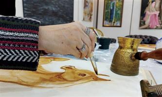 «ليلة شتاء جسفت» فن تشكيلي عنوانه القهوة السعودية 