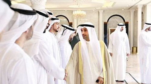 خلال تقديم واجب العزاء لسفير دولة الإمارات بالمملكة 