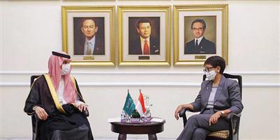 وزير الخارجية يلتقي نظيرته الإندونيسية ويعقدان جلسة مباحثات رسمية 