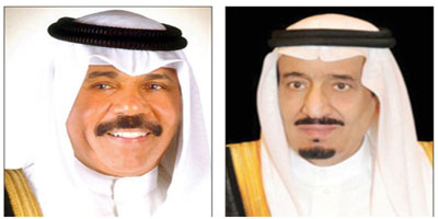 خادم الحرمين الشريفين يتلقى التهنئة من أمير الكويت وولي عهده ورئيس الوزراء 