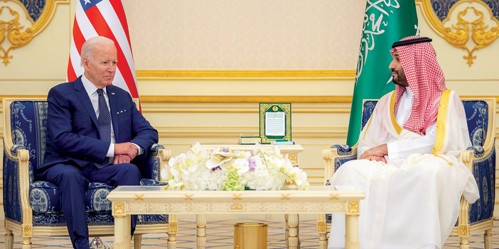  ولي العهد خلال جلسة المباحثات