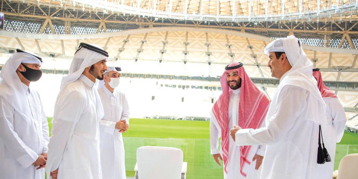  جانب من زيارة الأمير محمد بن سلمان وأمير قطر لاستاد لوسيل