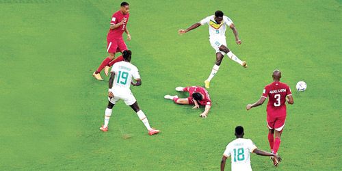 من مباراة قطر والسنغال