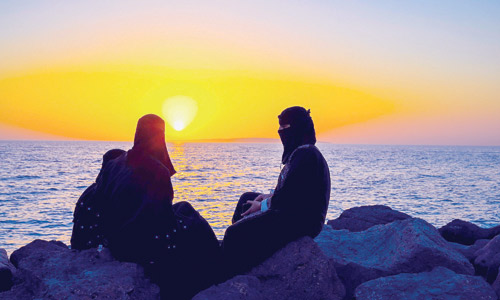 شاطئ أملج وقت الغروب 