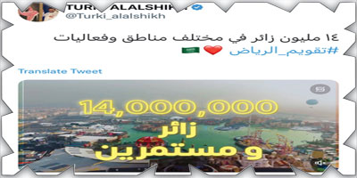 14 مليون زائر في مختلف مناطق وفعاليات «تقويم الرياض» 