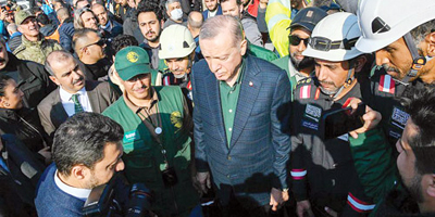 الرئيس التركي يزور بعثة مركز الملك سلمان للإغاثة والفرق السعودية المشاركة 