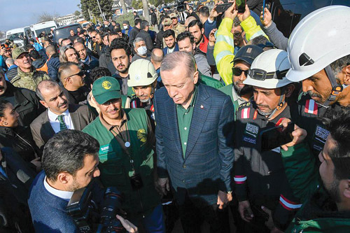  الرئيس التركي خلال الزيارة