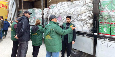 توزيع المواد الإغاثية لمتضرري الزلزال في تركيا 