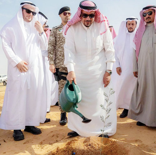 أمير منطقة القصيم يطلع على مشروع استزراع مليون شجرة 