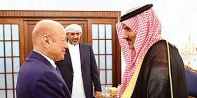 الرئيس العليمي ينوه بجهود المملكة لإحلال السلام في اليمن 