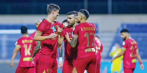  فرحة لاعبي العدالة