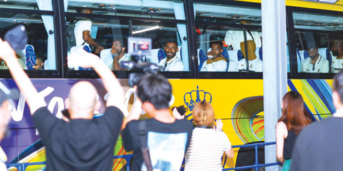  لقطة من وصول النصر إلى اليابان