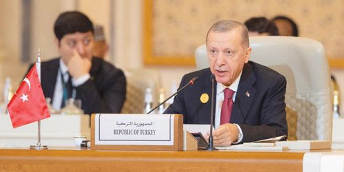 الرئيس التركي خلال كلمته