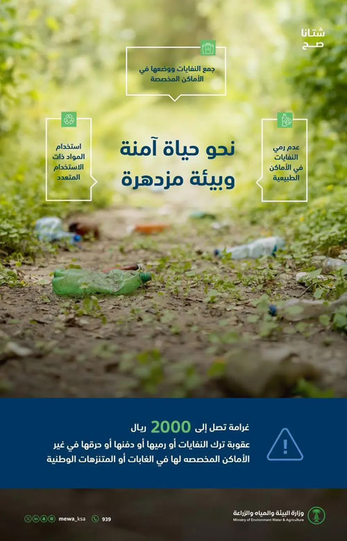 حملة توعوية لوزارة «البيئة» لتعزيز السلوكيات الإيجابية تجاه البيئة 