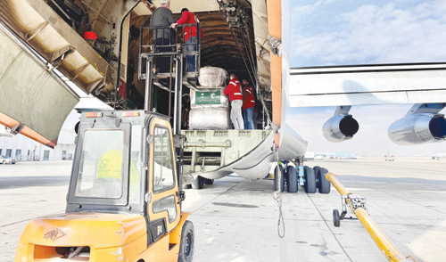 وصول طائرة الإغاثة السعودية