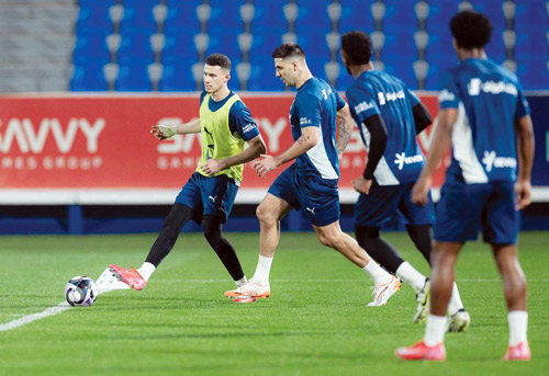 ميترو شارك في كامل الحصة التدريبية بأشارة من طبيب الفريق