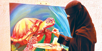 مرسم مفتوح ومعرض تشكيلي في «رمضان زمان» بأملج 